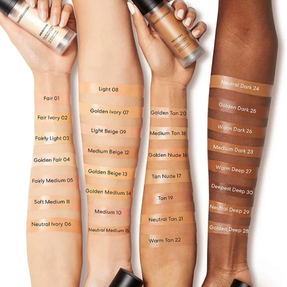 BARE MINERALS LIQUID MINERAL FOUNDATION x3